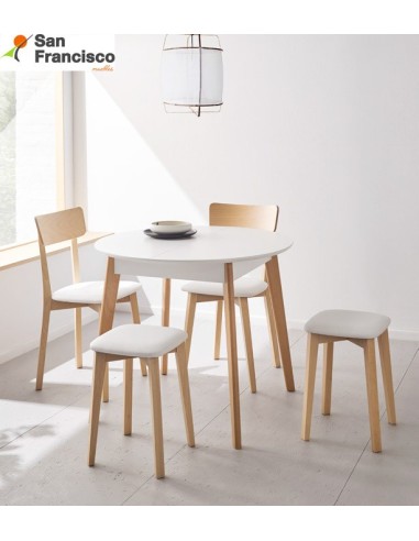 mesa de cocina redonda de 90xm extensible a 115cm