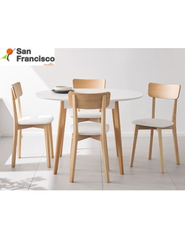 Mesa redonda de cocina de 90cm extensible