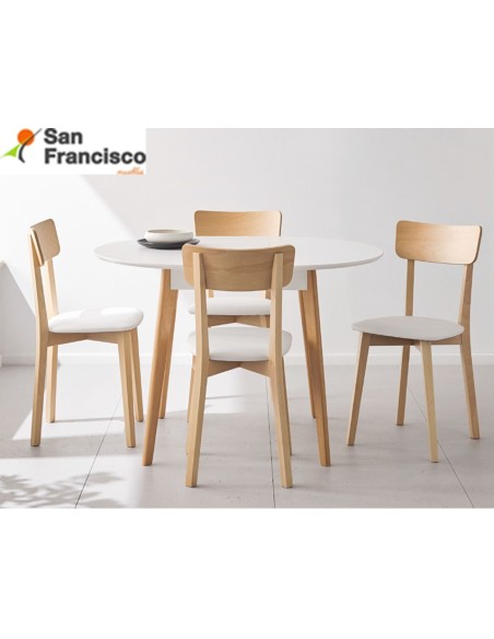 Mesa redonda de cocina de 90cm extensible