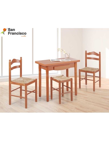 Mesa de cocina clásica color cerezo de 80x40cm