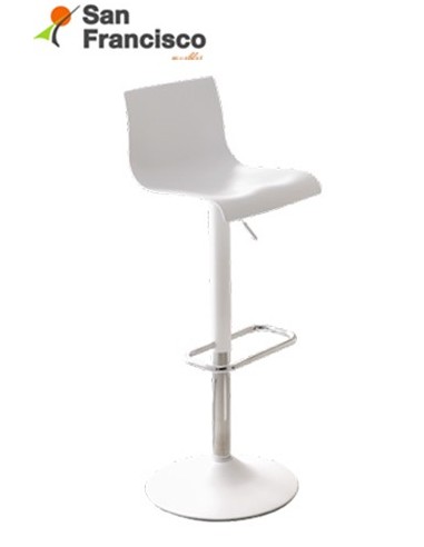 taburete de diseño a gas en polipropileno negro o blanco