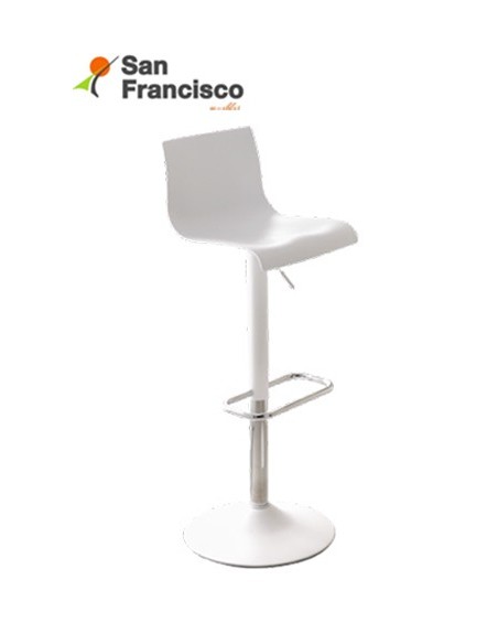 taburete de diseño a gas en polipropileno negro o blanco