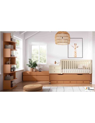 Cuna Convertible con Compacto de cama 90x180cm Lacada