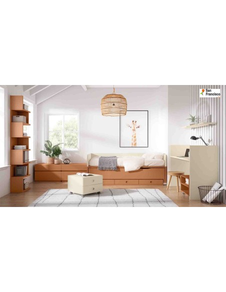 Cuna Convertible con Compacto de cama 90x180cm Lacada