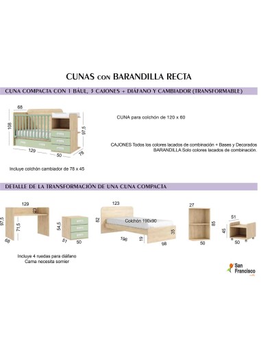 Cuna convertible económica