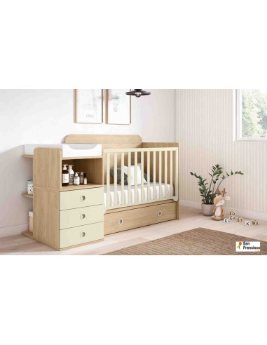 Cuna compacta convertible en cama de 90x190cm